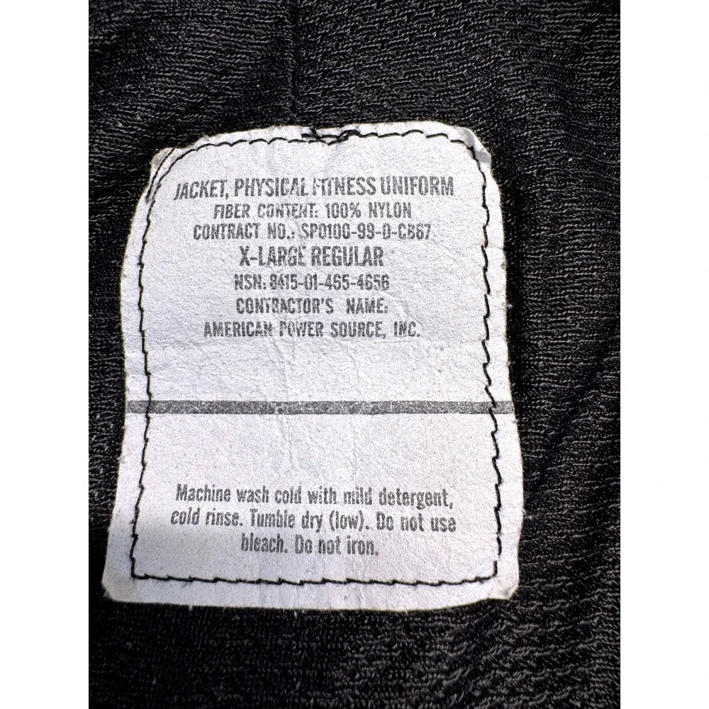 US Army PFU Physical Fitness Uniform Jacket XL Regular Gray Black Military PT